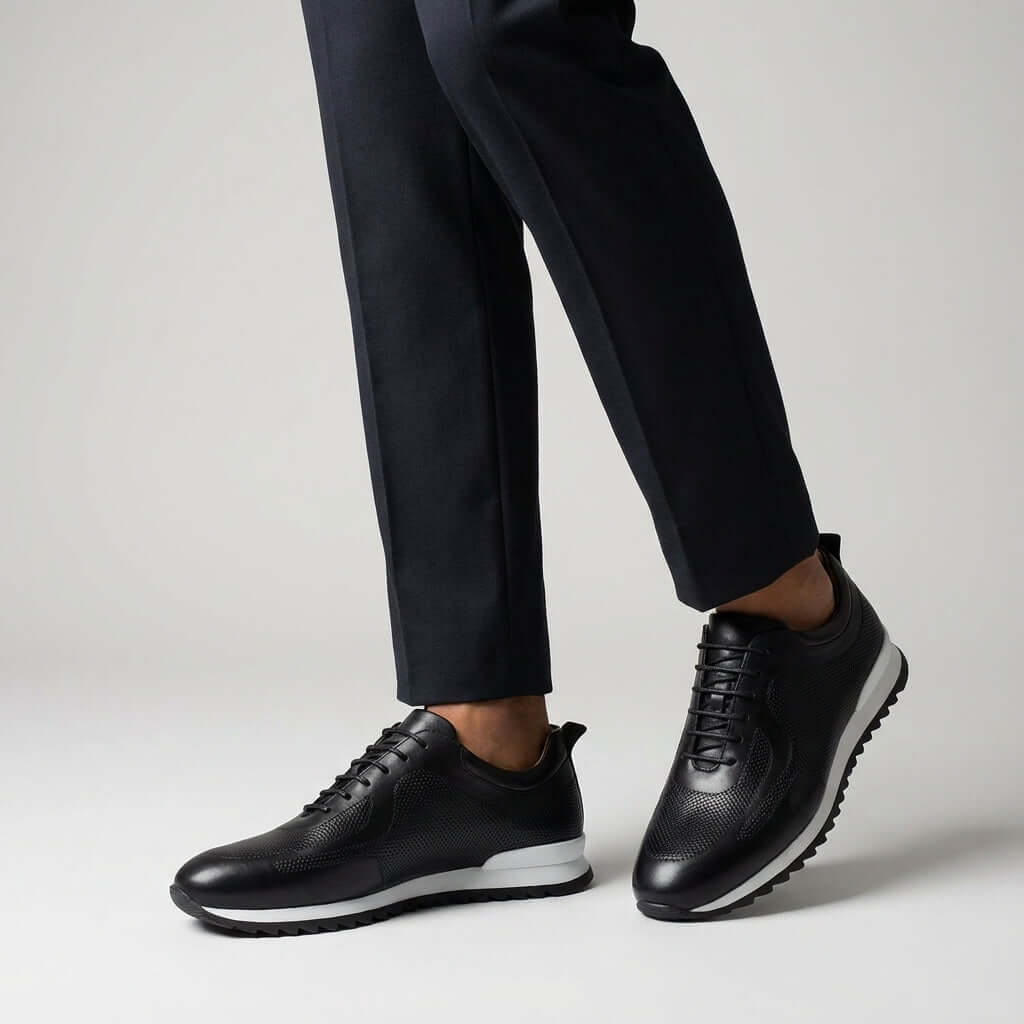 Lucano Leather Sneakers - stylish, comfortable men's casual sneakers for everyday wear and travel, featuring premium Italian leather and orthopedic insole.