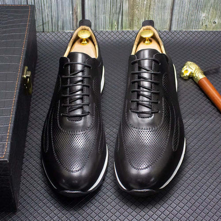 Lucano Leather Sneakers for men with orthopedic cushioned insole, perfect for comfortable everyday wear and travel, stylish casual design.