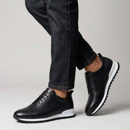 Lucano Leather Sneakers for men in polished Italian leather, perfect for casual wear with orthopedic comfort and stylish design.