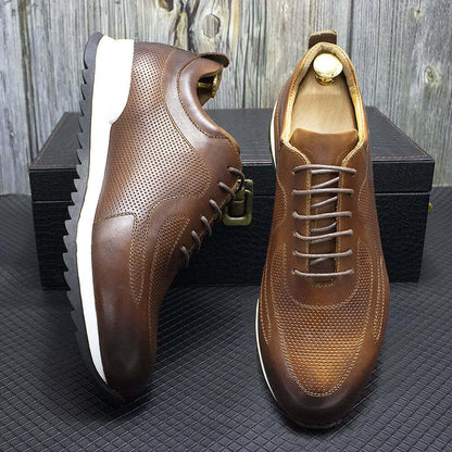 Lucano Leather Sneakers for men, featuring comfortable everyday wear, stylish brown design, perfect for casual outfits and travel.