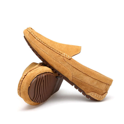 Lucera Slip-On Loafers for men in soft suede, showcasing elegant formal style and premium comfort with a cushioned footbed and flexible sole.