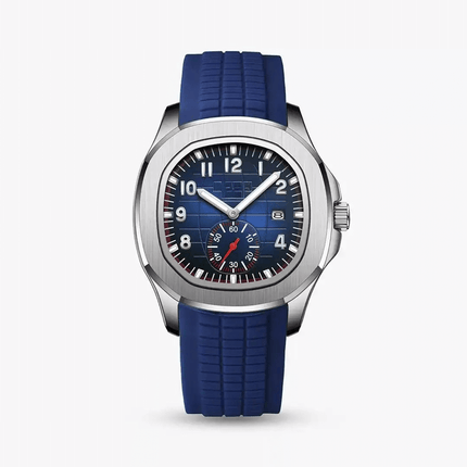 Lumen 42mm Sport Men's Watch with blue silicone strap and stainless steel case, stylish and robust design