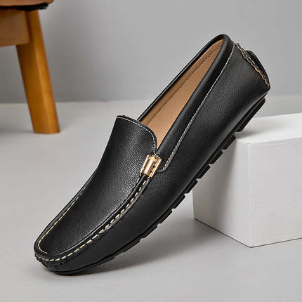 Marco Leather Loafers - premium men's slip-on leather shoe, perfect for formal occasions, with luxury hand-stitched detail and cushioned insole.