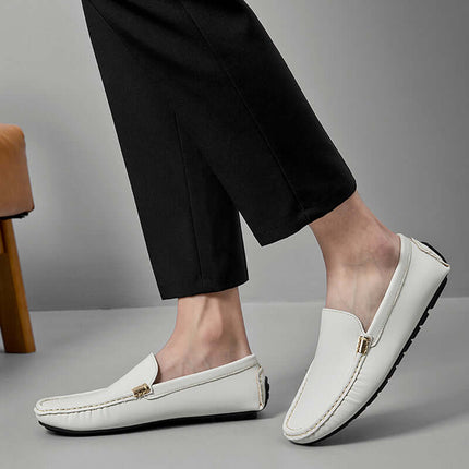 Marco Leather Loafers - elegant men's slip-on formal leather shoes, showcasing luxury craftsmanship and refined style for formal occasions.