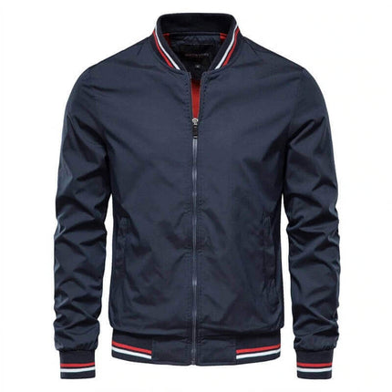 Men’s Urban Style Jacket - Premium Madrid casual jacket in navy with striped detailing, modern urban fashion for men.