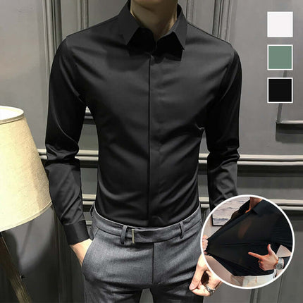 Men's wrinkle-free shirt in black, perfect for a sophisticated look and effortless style.