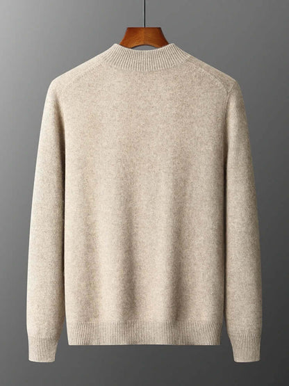 Merino Crest Cardigan back view showcasing seamless design and premium merino wool for unmatched warmth and comfort in men's winter knitwear.