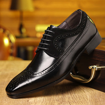 Milano Dress Shoes in Italian leather with sleek suede panels, featuring orthopedic cushioning for style and comfort.