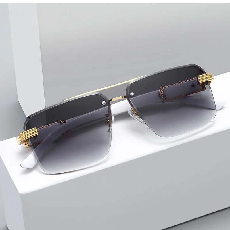 Monaco Retro Shades - UV protection men's polarized sunglasses with gold-tone accents, lightweight comfort for stylish everyday use.