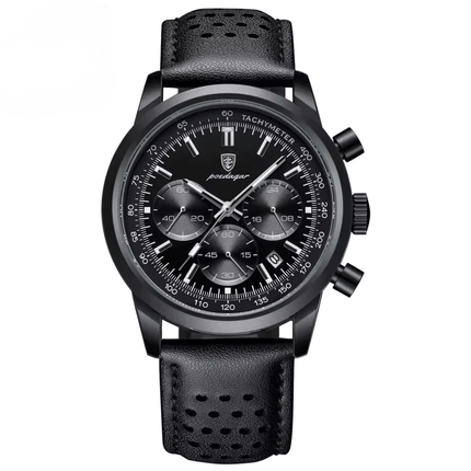 Monarch Automatic – Signature Edition men's watch with black leather strap and sapphire crystal face