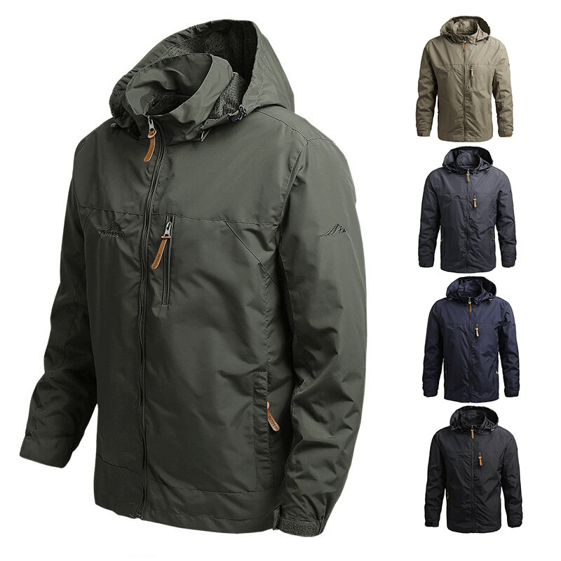 Outdoor Shield Jacket in various colors, windproof and water-resistant design for men
