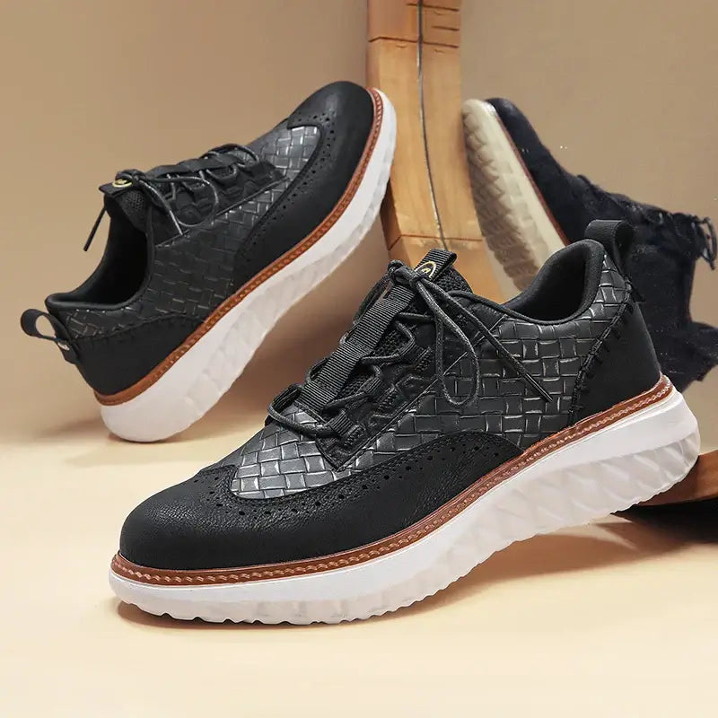 Oxford Ridge Leather Sneakers - stylish and comfortable men's casual sneakers, ideal for everyday wear and travel with breathable leather upper.