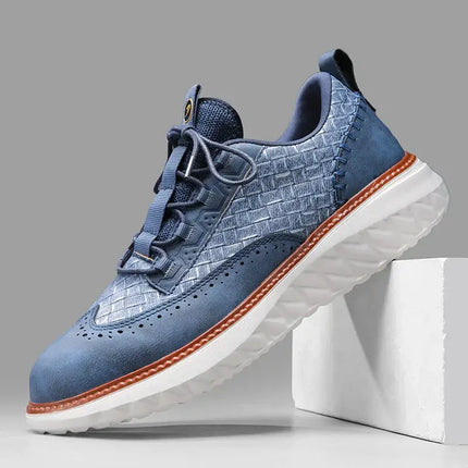 Oxford Ridge Leather Sneakers offering stylish comfort for men, with breathable materials and orthopedic insoles perfect for daily wear.