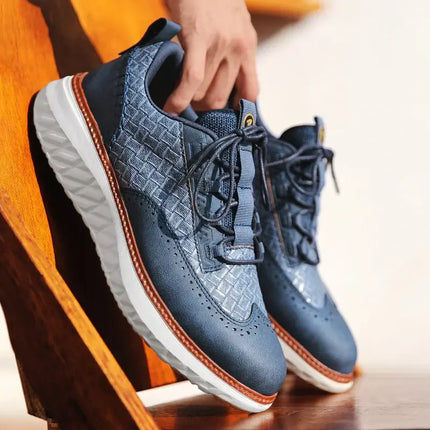 Oxford Ridge Leather Sneakers – comfortable everyday sneakers for men, featuring lightweight, breathable design and modern casual style.