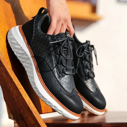 Oxford Ridge Leather Sneakers - Men's casual sneakers crafted with genuine leather, offering style, comfort, and breathability for everyday wear.