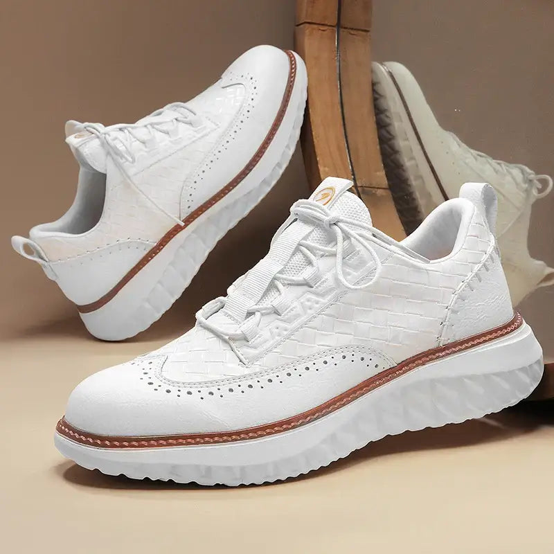 Oxford Ridge Leather Sneakers for men - stylish, comfortable, breathable casual sneakers ideal for daily wear and travel.