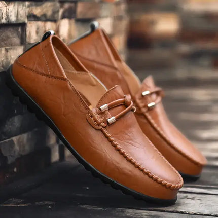 Prescott Leather Loafers - men's formal slip-on luxury loafers with cushioned ergonomic sole and hand-stitched premium leather.
