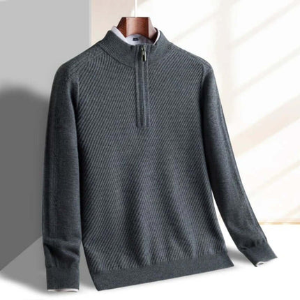 Renato Ribbed Sweater, a warm men's winter sweater with soft, cozy knit texture, perfect for layering and stylish everyday wear.