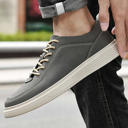 Riviera Italian Leather Sneakers for men, stylish and comfortable everyday casual sneakers with orthopedic insole, perfect for travel and walking.