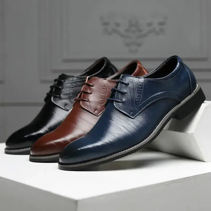Roma Wingtip Dress Shoes in black, brown, and blue with Italian-inspired design and orthopedic insole.