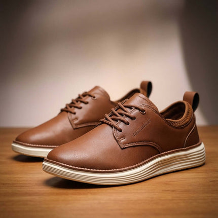 Ruvano Leather Sneakers: Comfortable, stylish men's casual sneakers with orthopedic cushioning, ideal for everyday wear and travel.