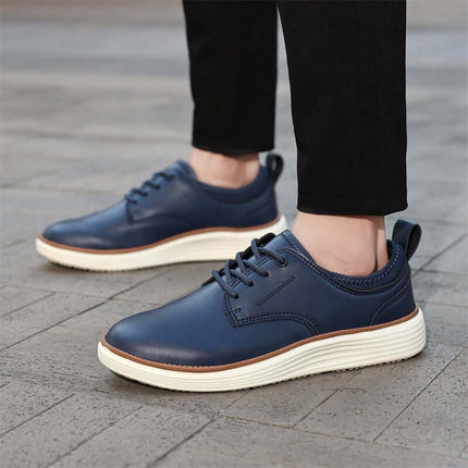 Ruvano Leather Sneakers for men, featuring orthopedic cushioning and slip-on design, perfect for stylish, comfortable everyday wear.