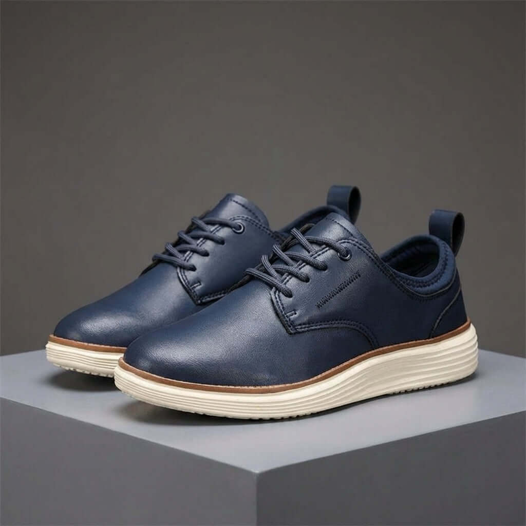 Ruvano Leather Sneakers for men; casual, comfortable, and stylish with lightweight, breathable design; perfect for everyday wear.