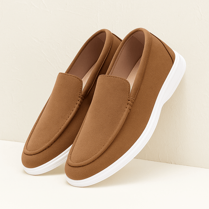 Salento Suede Loafers with premium suede and cushioned insole, perfect for formal occasions. Men's luxury slip-on leather loafers with elegant design.
