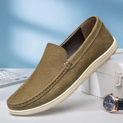 Salerno Leather Loafers showcasing elegant slip-on design and luxury men's leather craftsmanship.