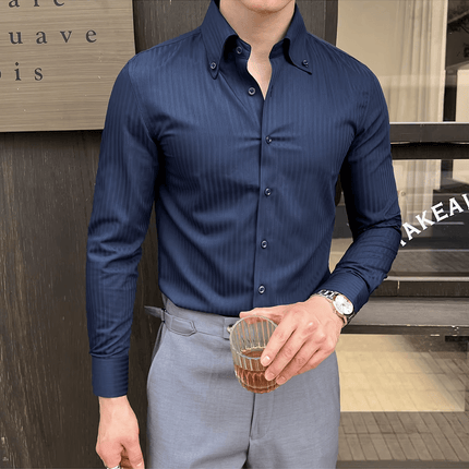 Savile Dress Shirt - Men's stylish casual shirt with tailored fit, breathable fabric, and sophistication for work, outings, and social occasions.