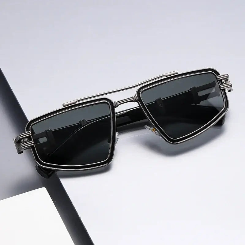 Stratos Shades UV protection polarized sunglasses for men, stylish double-bridge design, perfect for driving, travel, outdoor activities.