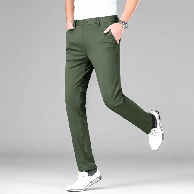 Modern stylish The Everyday Pants in green, showcasing comfort, durability, and a versatile fit for men's casual and formal wear.