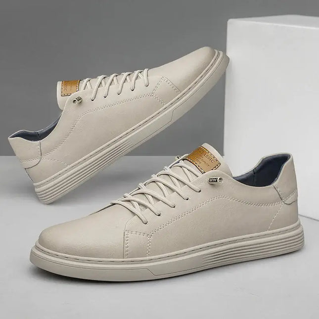 Tivano Leather Sneakers - Men's casual sneakers crafted from breathable Italian leather for comfort in everyday and travel wear.