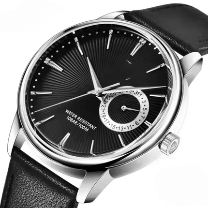 Torino Heritage – Leather Edition premium men's watch with black leather strap and minimalist design, perfect for timeless style and elegance.