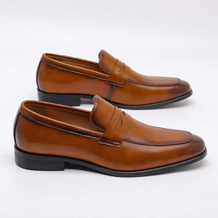 Tuscano Leather Loafers - Elegant men's slip-on formal loafers in premium leather, featuring a polished finish and luxurious comfort.