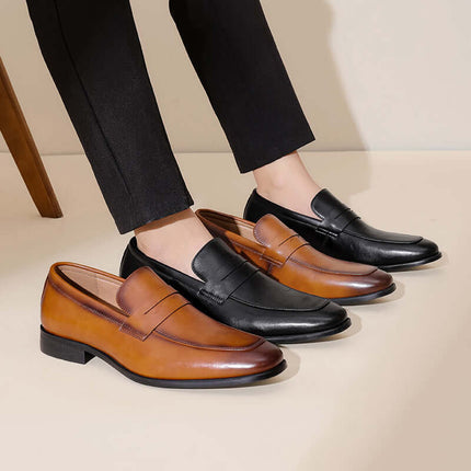 Tuscano Leather Loafers showcasing elegance and slip-on comfort, perfect for the modern gentleman's formal style with premium genuine leather.