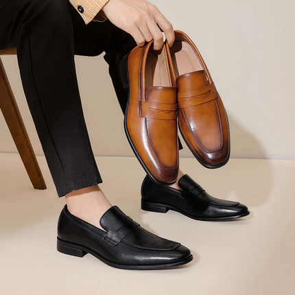 Tuscano Leather Loafers showcasing elegant design, premium leather, slip-on comfort, perfect for men seeking luxury and style in formal settings.
