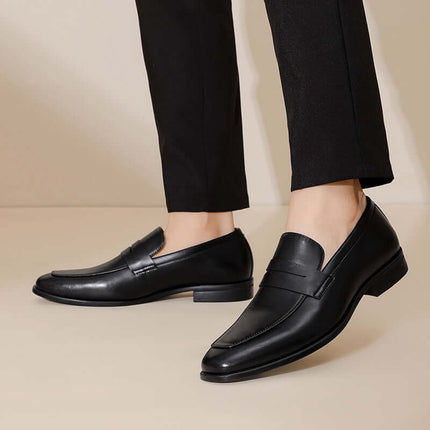 Elegant Tuscano Leather Loafers, men's slip-on formal shoes, premium luxury leather loafers, perfect for a sophisticated modern gentleman.