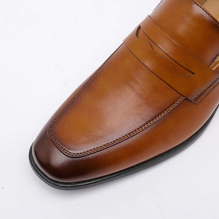 Tuscano Leather Loafers showcasing premium handcrafted design and slip-on comfort for the modern gentleman's formal attire in genuine leather.