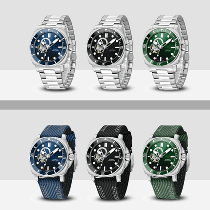 Valenor Automatic – Diver Signature watches in various colors and styles, featuring a professional-grade design