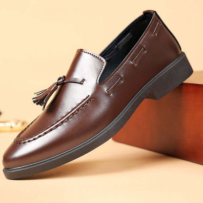 Valente Leather Tassel Loafers - elegant men's leather loafers with slip-on luxury and formal style.