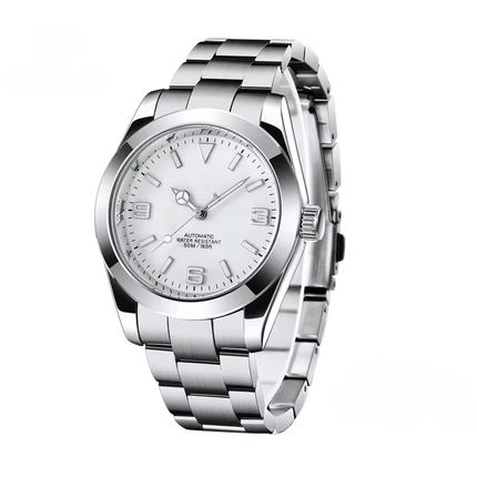 Valenti Automatic - Classic Edition men's watch with stainless steel band and white face.