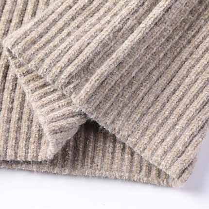 Close-up of Varezzi Turtleneck knit texture; men's winter sweater offering warmth, comfort, and style in premium ribbed knit fabric for cosy layering.