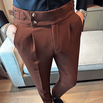 Veneto Dress Pants - modern men's casual trousers with breathable waffle pattern, adjustable fit, ideal for comfortable everyday wear.