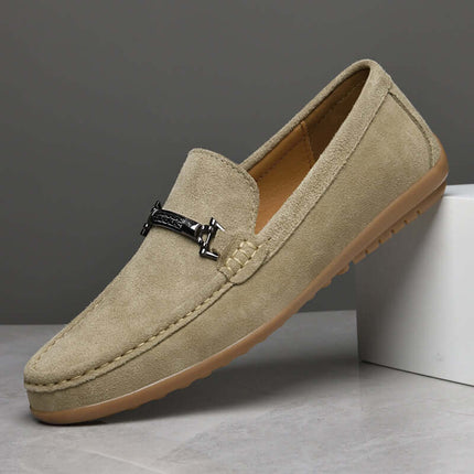 Veneto Suede Loafers showcasing elegance in premium suede with a sleek design, perfect for formal men's slip-on leather shoes.