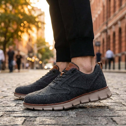 Vercelli Flyknit Sneakers for men in urban setting, highlighting lightweight, breathable design, ideal for casual outfits and everyday wear.